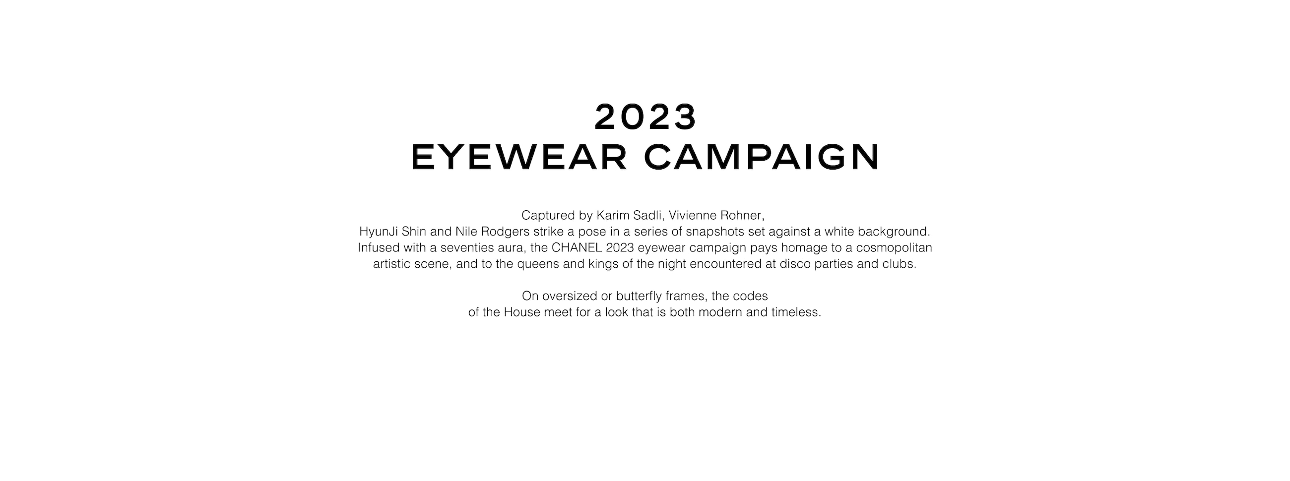 CHANEL eyewear 2023 collection