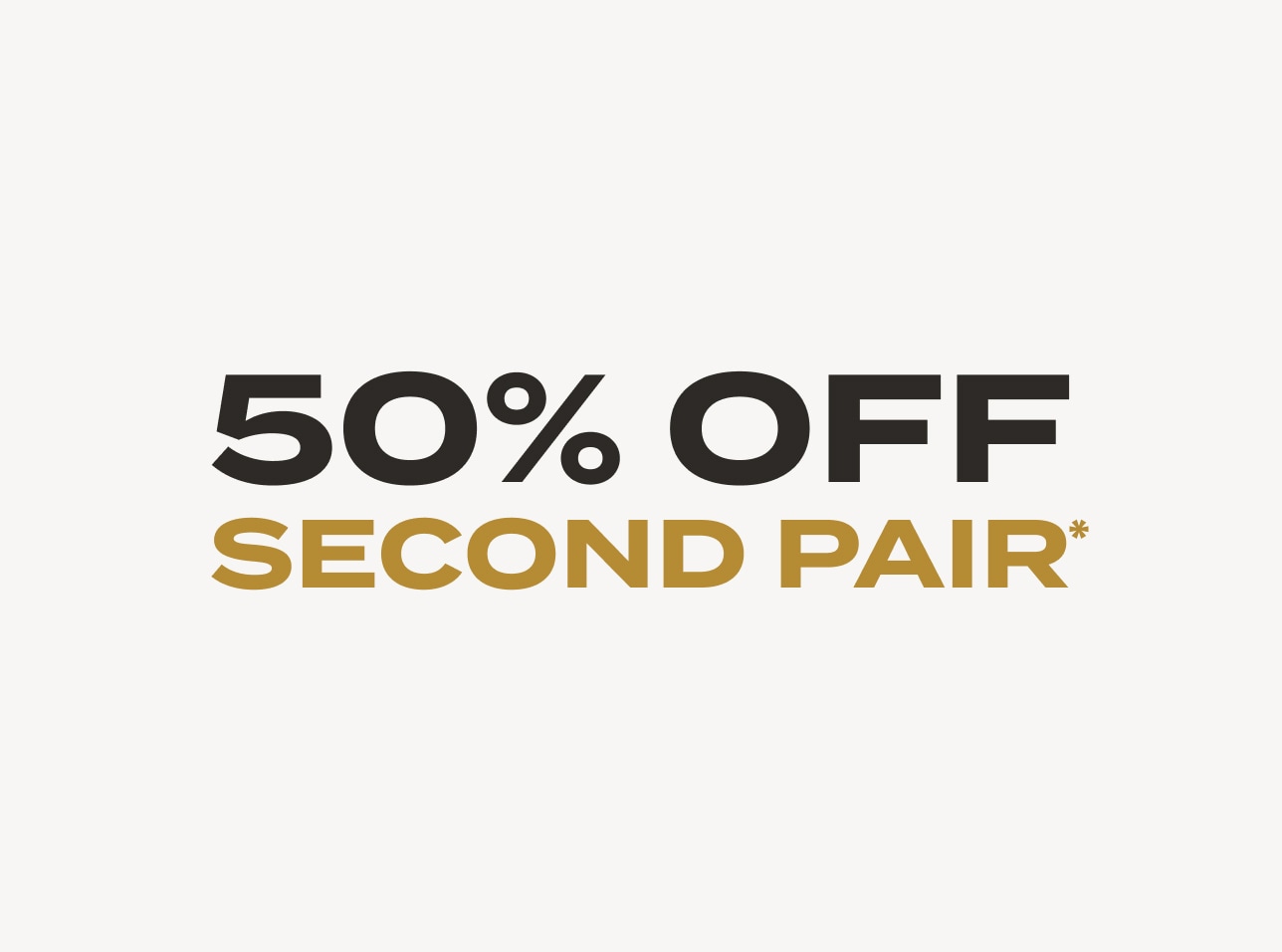 50% off Second Pair Banner Desktop