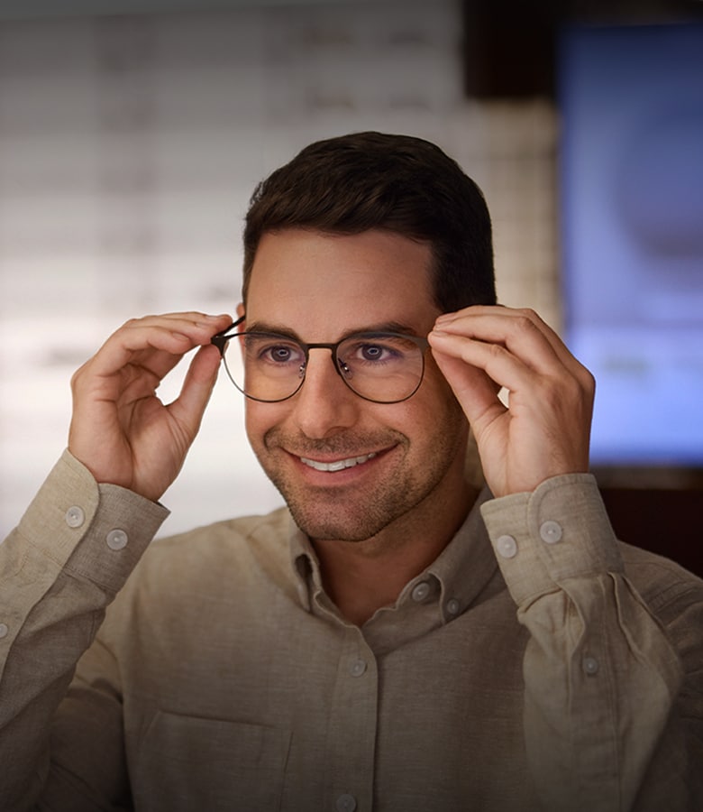A man wearing glasses