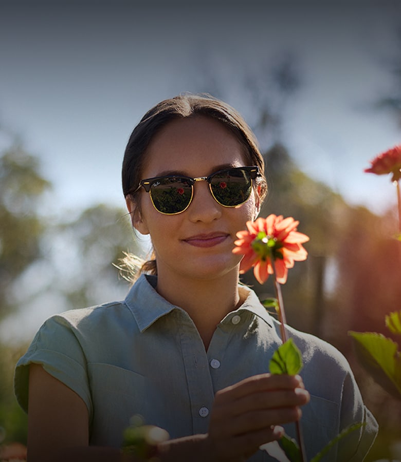 A woman wearing sunglasses