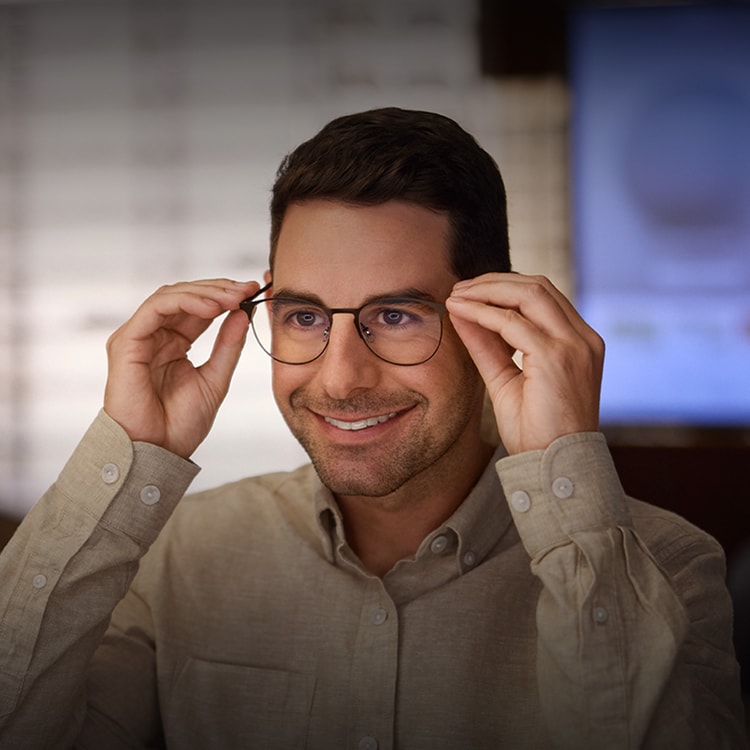 A man wearing glasses