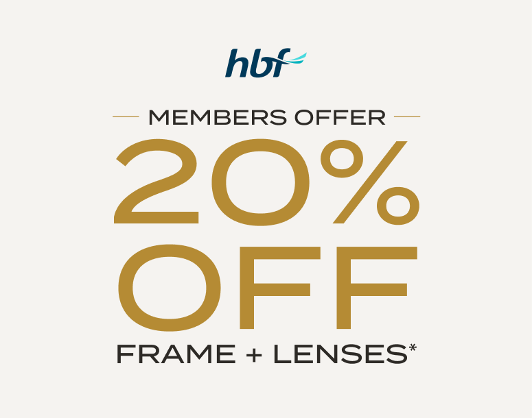 HBF Members Offer: 20% off frame + lenses*