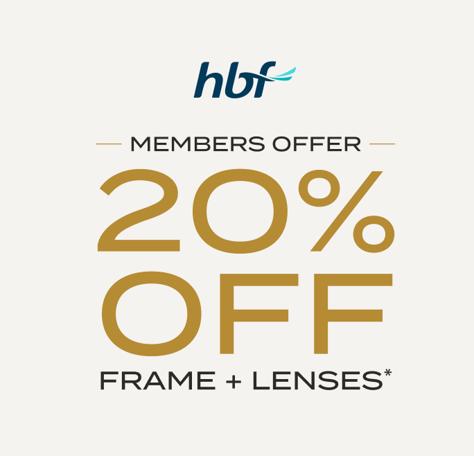 HBF Members Offer: 20% off frame + lenses* Banner Mobile