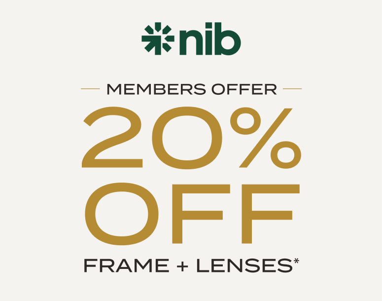 NIB Members Offer: 20% off frame + lenses*