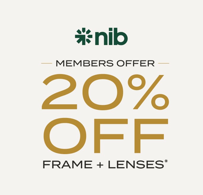 nib Members Offer: 20% off frame + lenses* Banner Mobile
