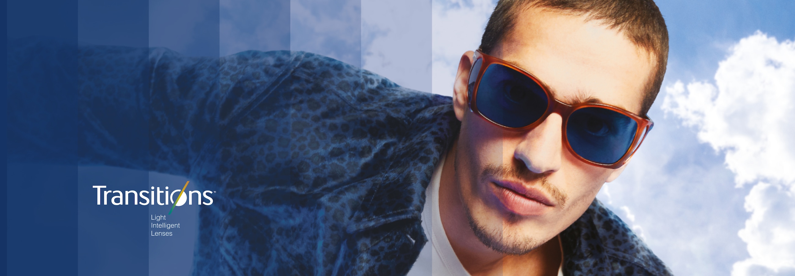 A man with glasses with transitions® lenses